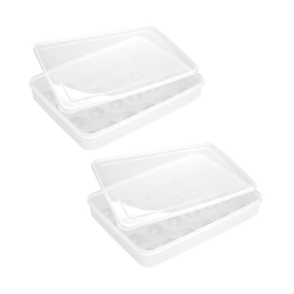 Perfekta Deviled Eggs med lätthet, 2 genomskinliga äggbehållare med lock rymmer 48 ägg, enkel transport, diskmaskinssäker