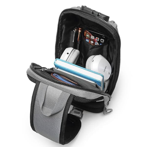 Multifunktionell herrbröstväska av hög kvalitet med USB-port (vit)