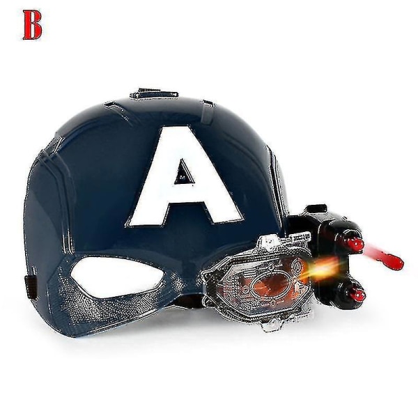 Marvel Avengers 4 Iron Man Captain America Mask Ljus Ljud Öppen Mask För Barn Halloween（A）