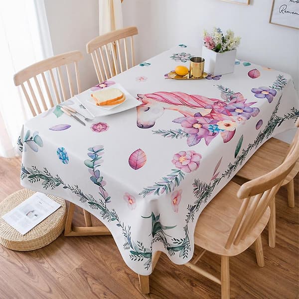 Duk, rektangulär vår fläckbeständig tryckt polyesterduk för hem kök matsal picknick festlig dekoration (78 tum)