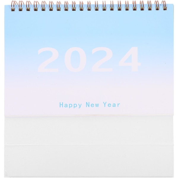 Pöytäkalenteri 2024 pöytäkalenteri koristelu pystysuuntainen läppäkalenteri koristeellinen pöytäkalenteri (19.00X16.20X8.00CM, sininen)
