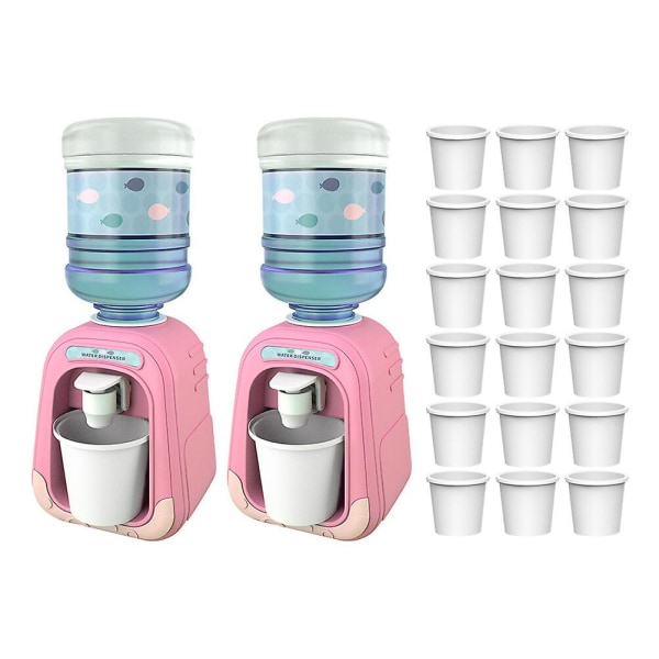 1 sæt mini-vanddispenser simulationsvanddispenser minilegetøj til børn (19.00X8.00X8.00CM, pink)