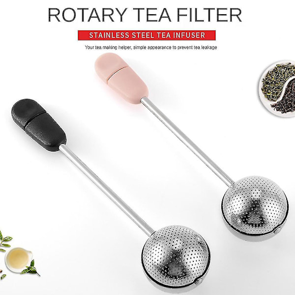 Rustfrit Stål Te-infuser Tekugle Til Kaffe Løs Te Kugle Lås Krydderi Te Kugle Kugleformet Infuser（Sort）