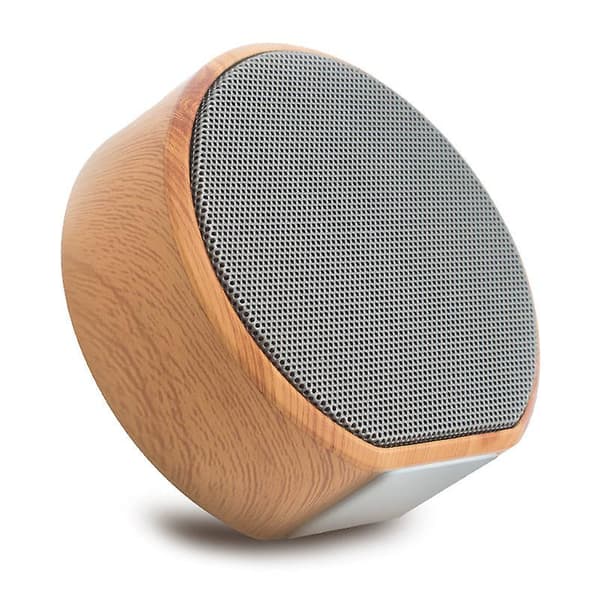 Högkvalitativ Bluetooth-högtalare i trästruktur (vit)