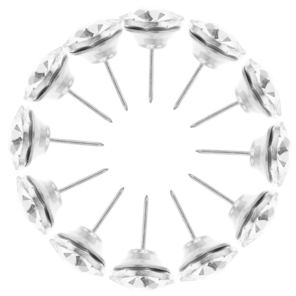 20 kpl 25mm Diamond Crystal Verhoilu Naulat Sohvan pääty Ompelunapit Seinäkoristeet Valkoinen)