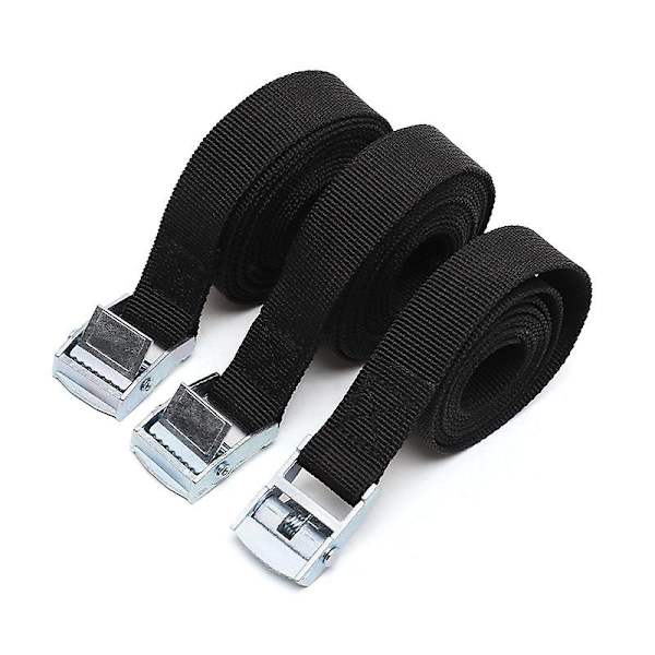 4 stycken 2,5 cm x 2 m kloremmar spännband fixering rem - Svart - Maximal belastning 250 kg