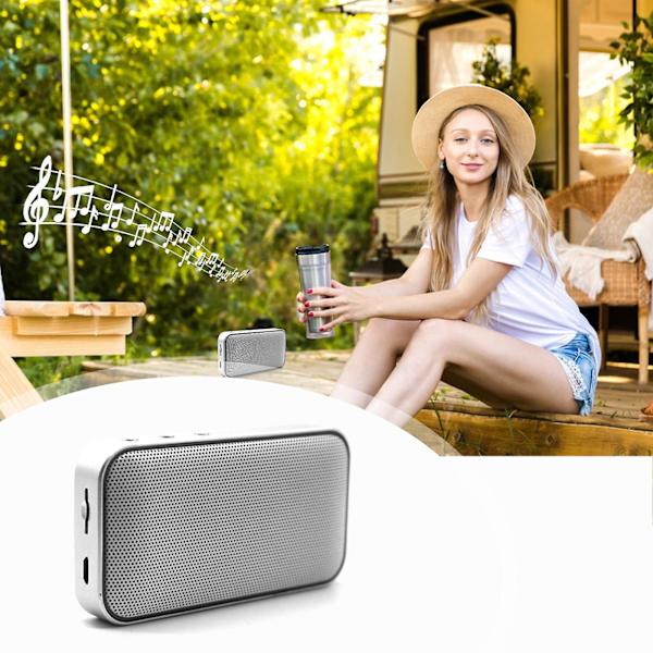 Liten Bluetooth-högtalare, bärbar trådlös, utomhus minihögtalare för hem, utomhus och resor, 4 timmars arbetstid (vit)