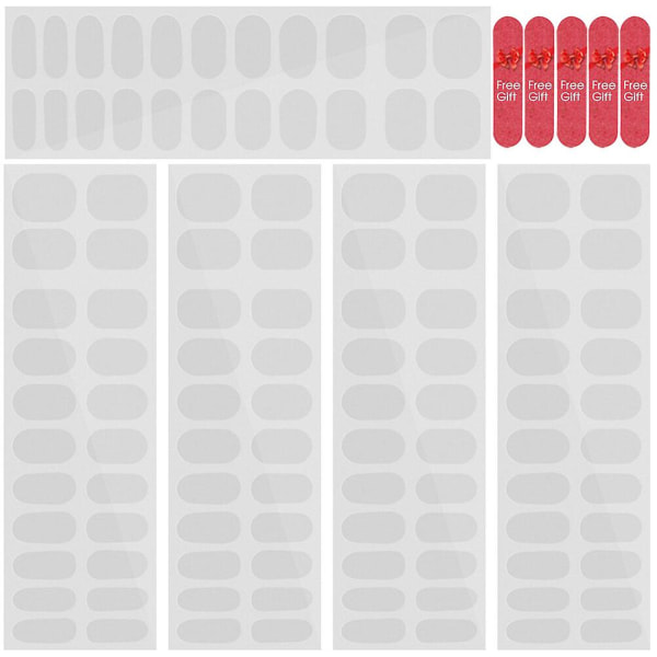 5 ark gelnagelremsor gelnagelremsor genomskinliga gellackremsor manikyrsats (15.70X5.70X0.20CM, genomskinlig)