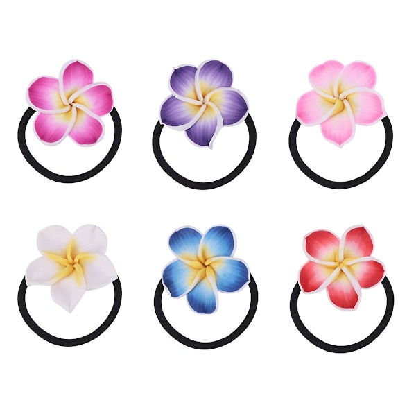 12 st blomsterdiadem söta vackra unika tyg plumeria blomma hårklämmor dekoration flickor damer fest (som bild visas)