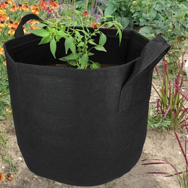 10x växtpåse växtpåse växtpåse Smart Grow Bag non-woven tyg med handtag 19 liter