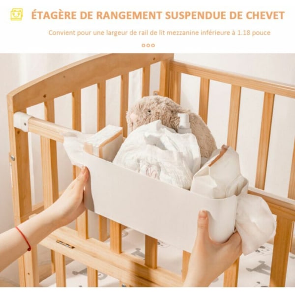 Sängbord Hängande förvaring Hylla Organizer Spjälsäng Organizer Korg med 2  krokar Baby Hyllor Hållare Sovsal Tillbehör, - Grön 4b13 | Fyndiq
