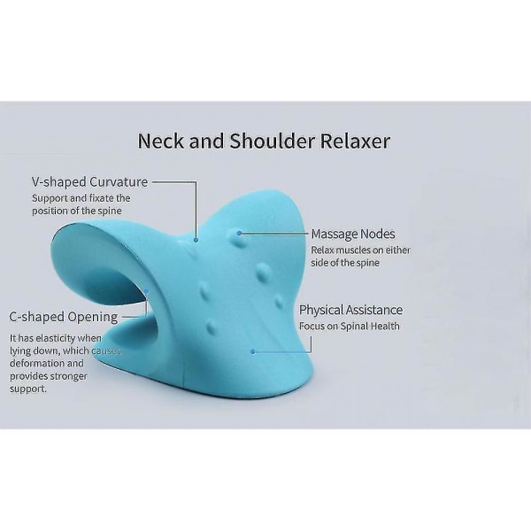 Nakke- og skulderavslapper, cervikal trekkanordning for Tmj smertelindring og cervical justering, ryggpute nakkestrekk wSq（ROSA）