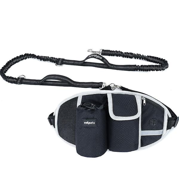 Hundträningskoppel midjeväska handsfree utomhus（Grå set）