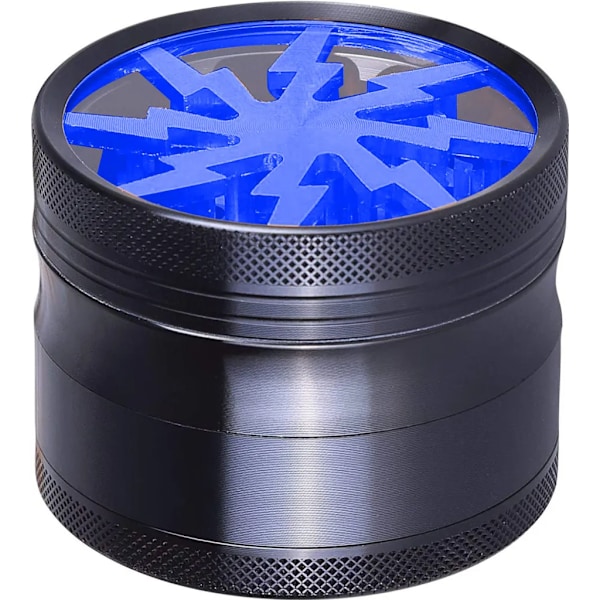 Pollen Crusher 4 Delars Grinder Blixtdesign Aluminiumbandsskrapa för Kryddor, Örter, Kryddor
