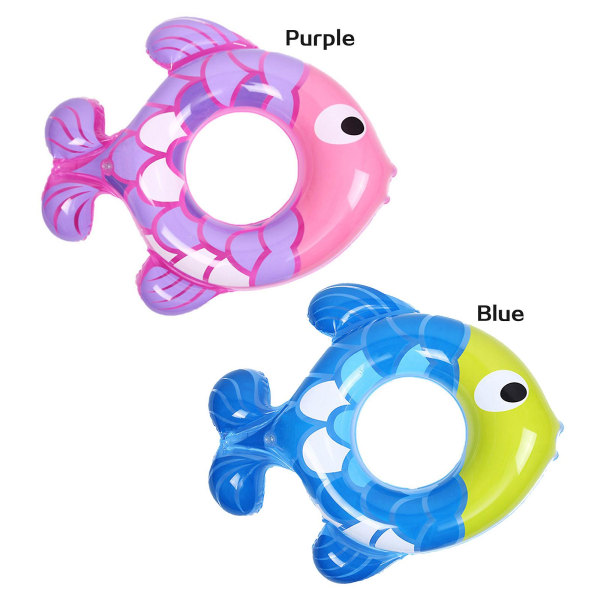Uudet lasten sormukset Lasten puhallettava uimarengas Söpö trooppinen kalan muotoinen uima-allaskelluke lapsille Uimaputkikelluke (violetti)
