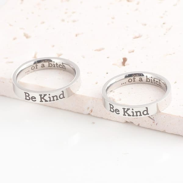 BeKind Ring Titanium Stål Par Smykker（7）