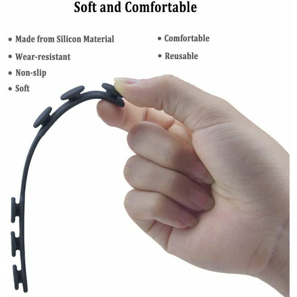 Mask Fastener Hooks Ear Loops Silicone Extension Strap Hearing Protection Buckle (5 PCS)