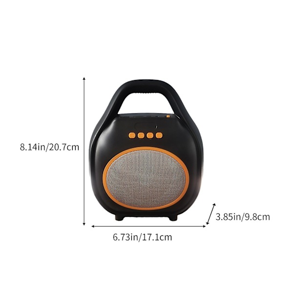 Bärbar Bluetooth-högtalare med hög volym Squares Dance Bluetooth-högtalare med bländande ljus Utomhus bekväm Bluetooth-högtalare（Svart）