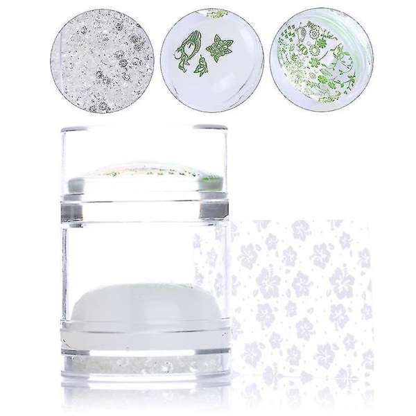 Mønster 19 Dual Ended Clear White Jelly Nail Art Stamper Silikon
