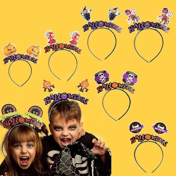 10-pack Halloween pannband pumpa spöke fladdermus häxa huvud bopper söt tecknad