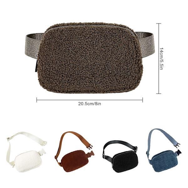 Bältesväska för kvinnor och män, trendig crossbody-väska, midjeväska med justerbar rem, svart (blå)