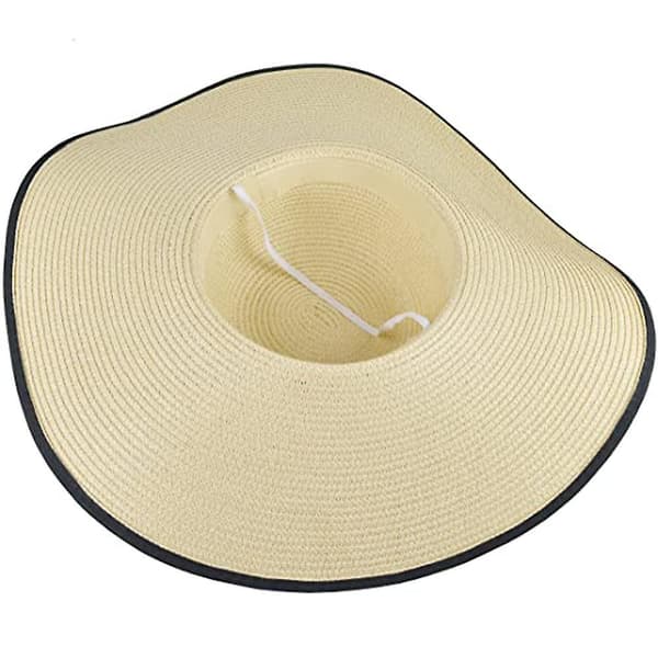 Dame Stor Sløjfe Halm Hat Stor Floppy Foldbar Rulle op Strand Cap Sol Hat Sommer UV Beskyttelse Strand Cap-mode ris