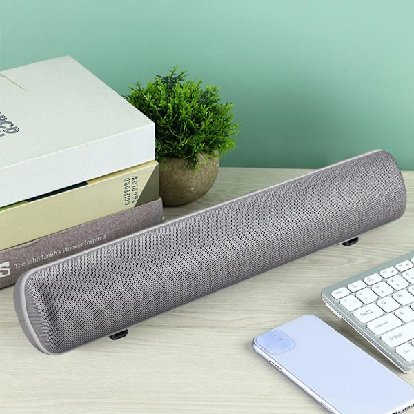 Luminous Bluetooth-högtalare HIFI-ljudkvalitet Dubbelhögtalare Skrivbord Färgglad Liten Ljud Utomhus Mini Subwoofer 20240195（Grå）