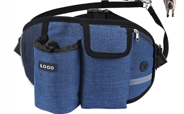 Hundträningskoppel midjeväska handsfree utomhus（Grå set）