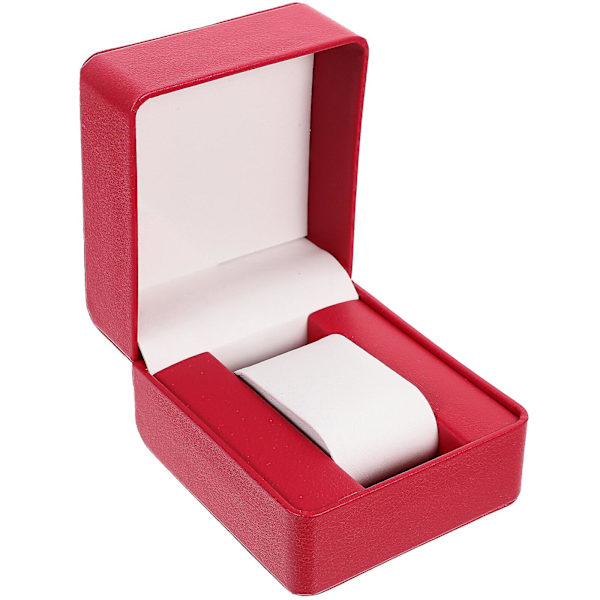Kellopakkauslaatikko moderni kellolaatikko korujen säilytyslaatikko kellonäyttölaatikko (11,5X11X7,5CM, punainen)