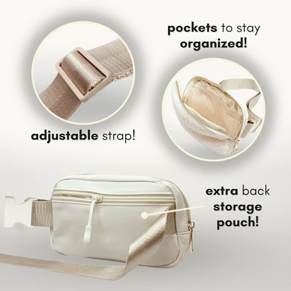 Fleece-belteveske, fasjonabel crossbody-veske, mageveske for kvinner og menn, søt, mini, overalt, midjeveske (blå)