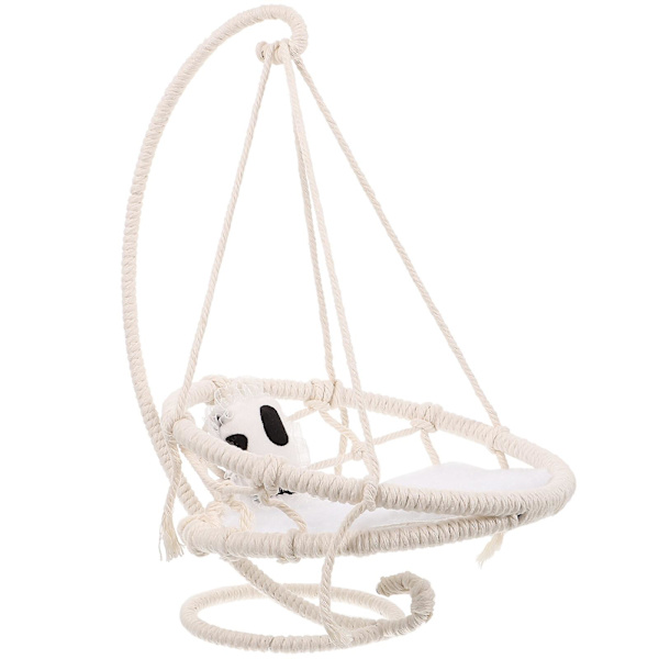 Hamsterhängmatta Säng Hamsterkoja Sovande Bo Hål för Smådjur Komfort Hus Marsvin (34.00X26.00X22.00CM, Beige)