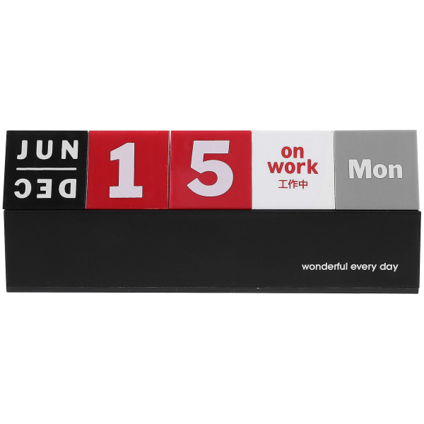 Puinen pöytäkalenteri ikuinen kalenteri puinen kalenterilohko irrotettava kalenterilohko (15.00X6.00X4.30CM, kuten kuvassa)