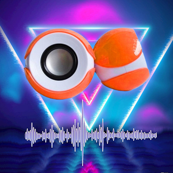 PC Specialerbjudande Storögd flickljuddatorhögtalare USB-kronblad Bärbar dator Liten ljudbärbar högtalare 20240135（Orange）