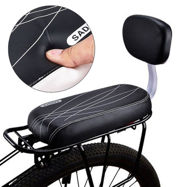 2023 New Bike Rear Seat for Kids with Backrest - Soft Cushion PU Leather Pad, Easy Install on Mountain MTB Cycling Rack（black）