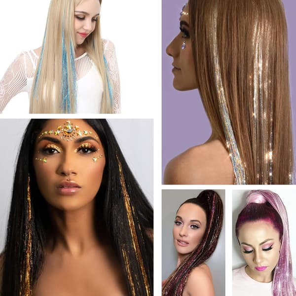 Glitterfe hårkit - 48 tum, 14 färger, 3500 trådar