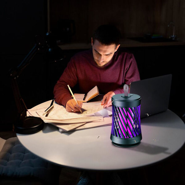 USB-laddningsbar LED-mygglampa Myggfälla Repellent USB Elektrisk För Toalett Kök Kontor Hem Mygglampa Ljus FAN0428（Grön）