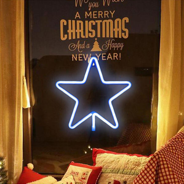 Jul Neonljus, LED Neonljus För Väggdekoration, Batteri Eller USB-Drivna Julformade Dekorativa Vägglampor（C）