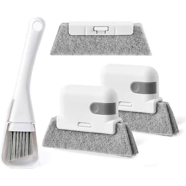 Rengjøringsvindu børste med spaltebørste vinduskarm rengjøringsverktøy-kreative dørvindusspor rengjøringsbørster -4PCS