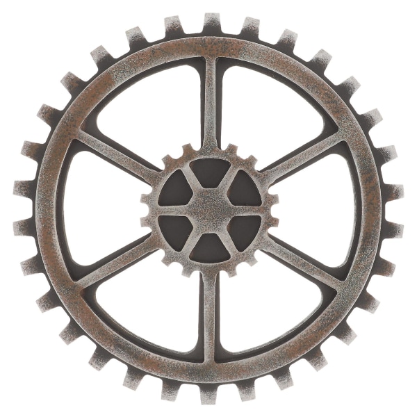 24cm Retro Steampunk Gear Hjemme Bar Kunst Håndverk Veggdekor Heksagon Dekor (Svart)