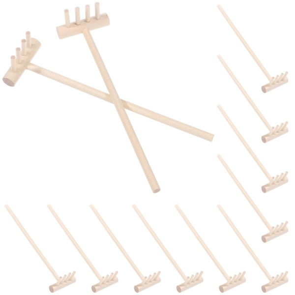 12-pakke Mini Zen-hage rake skrivebord hage sandkasse verktøy skrivebord dekorasjon (14X3.5CM, som vist på bildet)