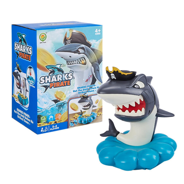 Elektrisk Game Shark-leketøy, Pop up Pirate Shark Horror Decompression Snake Toys, Induction Trigger Fake Hungry Shark Toys 50% tilbud