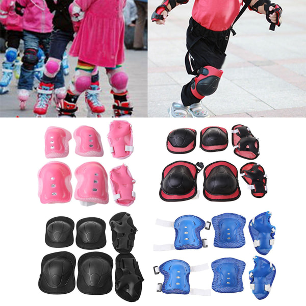 Knäskydd för barn, cykel, skateboard, armbågsskydd, sparkcykel, barnskydd (röd)