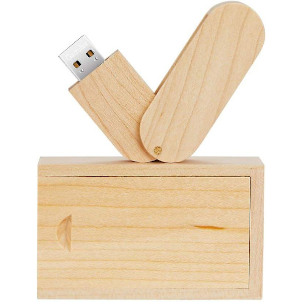 Usb Flash Drive, premium Usb2.0 Flash Drive, 16gb/32gb Massivt træ Usb Flash Drives Høj hastighed Data Storage Memory Stick Pendrive Med æske