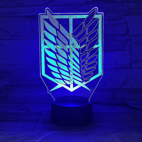 1 st 7 färger lampa Anime Attack On Titan Wings Of Freedom 3d ljus touch LED lampa USB eller 3aa batteridriven lampa barn present