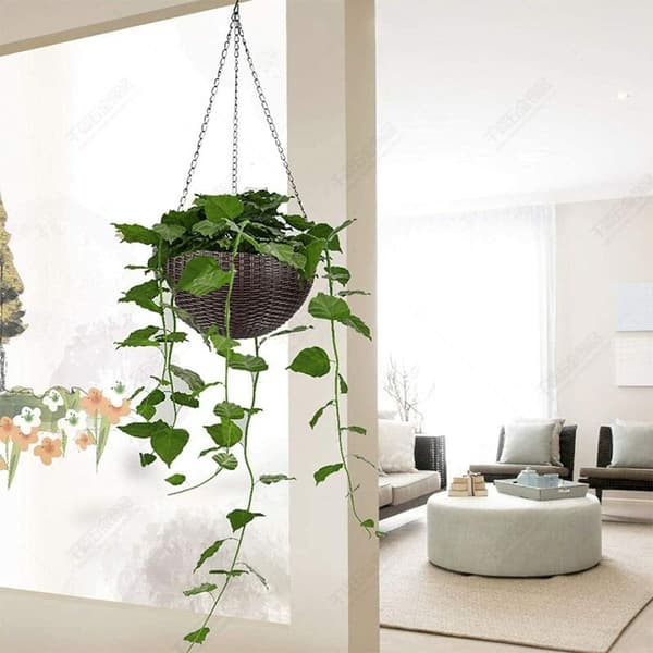6-pack 39 cm kraftiga galvaniserade stålkedjor för blomkorgar - silver
