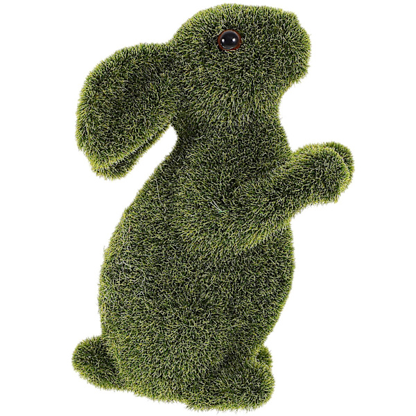 Påskeharedekorasjon Moseharestatue Hage Kunstig Mosehare Påskedekorasjon (16.00X12.00X7.00CM, Grønn)