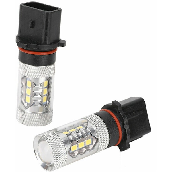 80W LED-varselljus för bilar P13W Super Bright Dimljus PSX26W med 6000K vit lins, 2 st