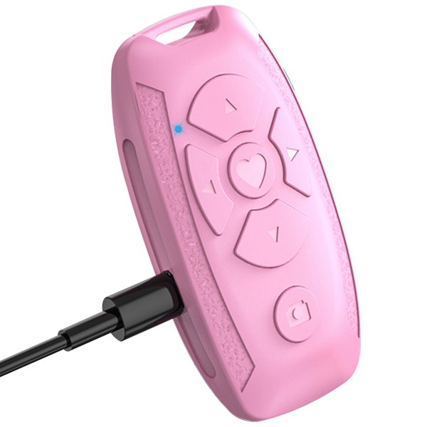 Selfie Camera Stick-fjernkontroll Oppladbar USB-kabel Brannsikker trådløs oppladbar Bluetooth（rosa）