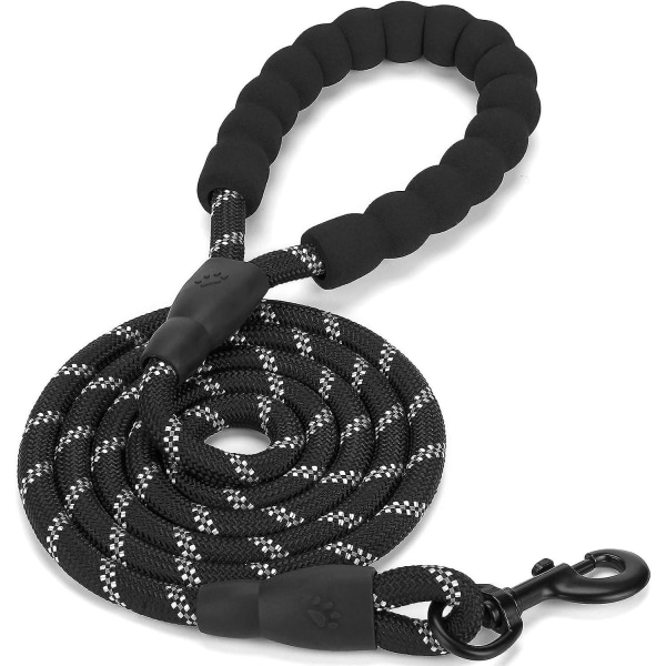 1.5m Dog Leash, Rope Dog Leash With Soft Padded Handle And Durable Nylon Reflective Threads Safety Leash For All Sizes