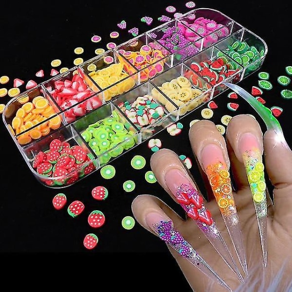12SG Holografiskt nagelkonstglitter 3d färgglada flingor